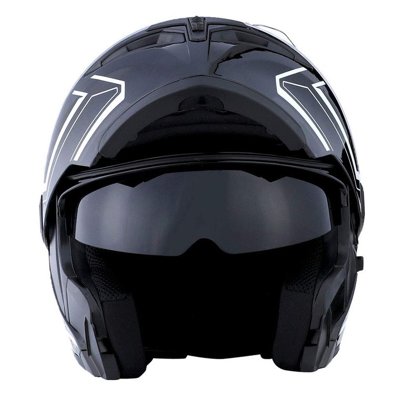 1Storm Motorcycle Modular Full Face Helmet Flip up Dual Visor Sun Shield: HB89 Arrow White - Image 5